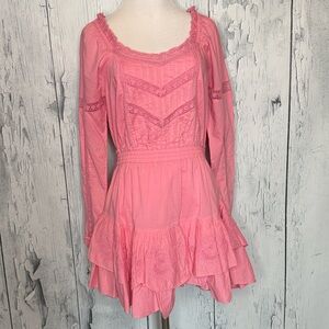 LoveShackFancy Sanaya Mini Dress | Vivid Pink Vivid Pink / L